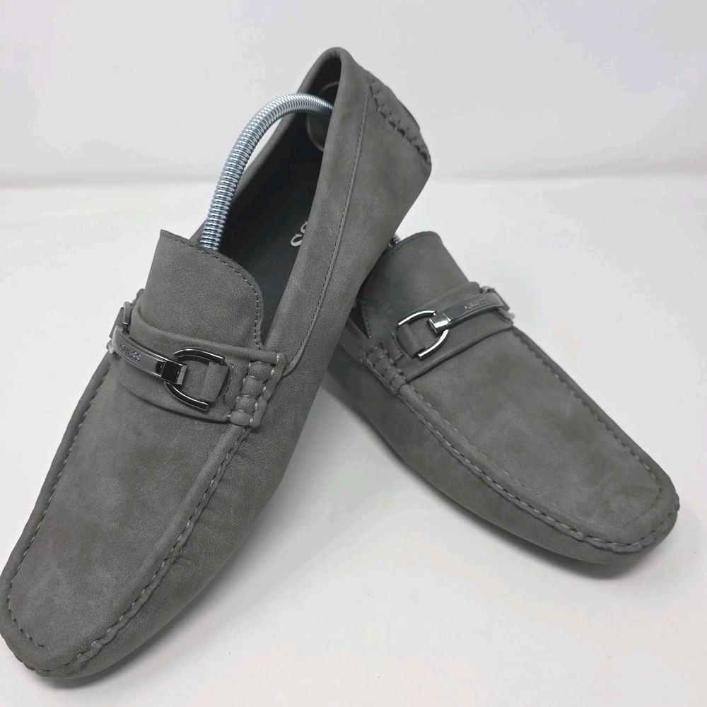 Guess Loafer Shoes Mens 10.5 M Gray Axle Slip-On Square Toe Horsebit Comfort